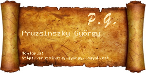 Pruzsinszky György névjegykártya