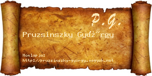 Pruzsinszky György névjegykártya