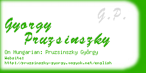 gyorgy pruzsinszky business card